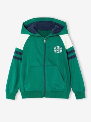 Sportsweater met raglanmouwen en ritssluiting voor jongens groen
