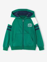 Sportsweater met raglanmouwen en ritssluiting voor jongens groen