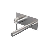 Brauer Brushed Edition Inbouw Wastafelmengkraan met Rechte Uitloop en Afdekplaat Model A2 RVS Geborsteld PVD