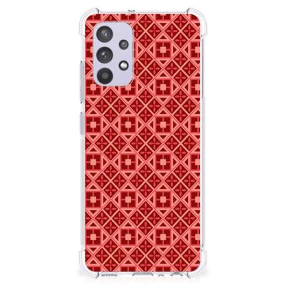 Samsung Galaxy A32 4G | A32 5G Enterprise Editie Doorzichtige Silicone Hoesje Batik Rood