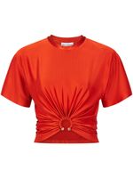 Rabanne t-shirt froncé à manches courtes - Rouge - thumbnail