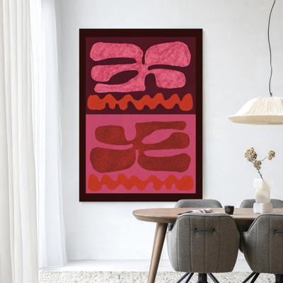 Urban Cotton Wandkleed 'Groovy Pink' 110 x 145cm in Frame - black