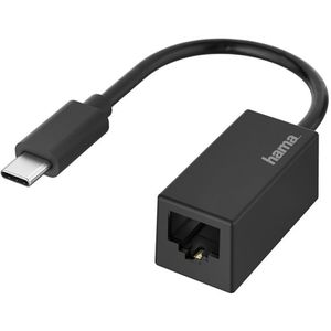 Hama 00200322 tussenstuk voor kabels USB Type-C RJ-45 Zwart