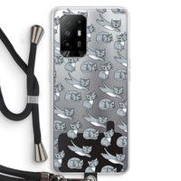 Poezen: Oppo A95 5G Transparant Hoesje met koord