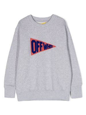 Off-White Kids sweat en coton à logo imprimé - Gris