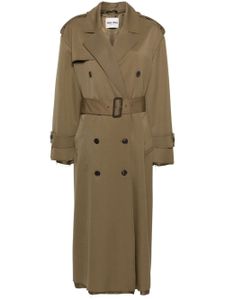 Miu Miu trench long à bords francs - Marron