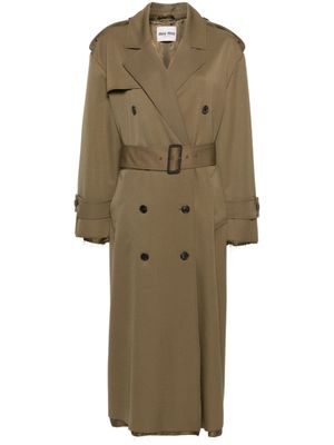 Miu Miu trench long à bords francs - Marron
