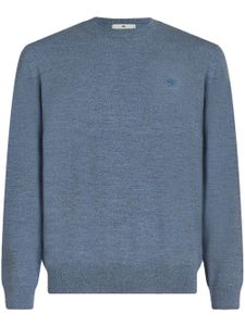 ETRO pull en laine à logo Pegaso brodé - Bleu