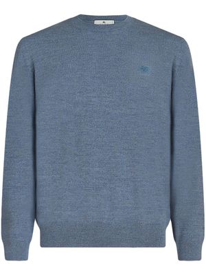 ETRO pull à motif Pegaso brodé - Bleu