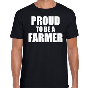 Boerenprotest shirt Proud to be a farmer/Trots om een boer te zijn t-shirt zwart heren