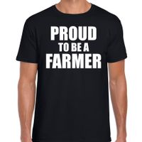 Boerenprotest shirt Proud to be a farmer/Trots om een boer te zijn t-shirt zwart heren - thumbnail