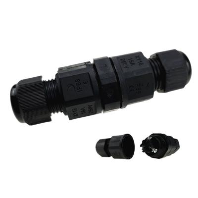XY-16 IP68 waterdichte 3 pins rechte kabelaansluiting