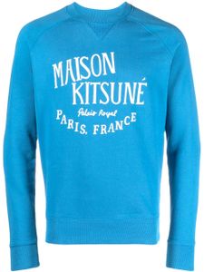 Maison Kitsuné sweat en coton à logo imprimé - Bleu