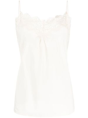 ZIMMERMANN débardeur nervuré à bords dentelle - Tons neutres