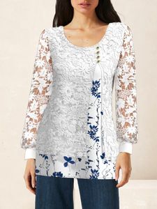 Casual Leaf Loose Lace Shirt