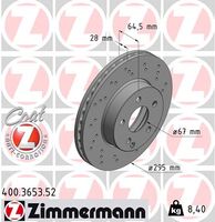 Remschijf SPORT REMSCHIJF COAT Z ZIMMERMANN, Remschijftype: Binnen geventileerd, u.a. fÃ¼r Mercedes-Benz