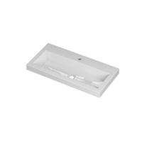 INK Roots Wastafel Porselein met 1 Kraangat - 800x400x60 mm - Glans Wit