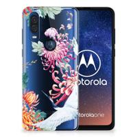 Motorola One Vision | TPU Hoesje | Bird Flowers