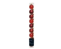 Decoris kerstbalmix glas d3cm 9st rood