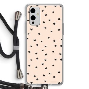 Kleine kattenkopjes: OnePlus 9 Transparant Hoesje met koord