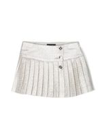 Versace Kids minijupe en tweed à design plissé - Argent