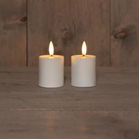 B.O.T. 2Pcs 3D Wick White Candle 4,5X8 cm 2X2Aaa - Annas collection