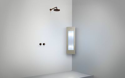 Sunshower Plus Small Opbouwset hoek 33x25x95 cm Sand white