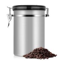 Koffie container RVS thee opberg kisten zwarte keuken Sotrage Canister koffie thee Caddies Teaware (grijs)