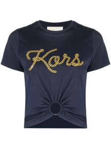 Michael Michael Kors t-shirt en coton à fronces - Bleu