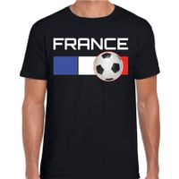 France / Frankrijk voetbal / landen shirt met voetbal en Franse vlag zwart voor heren 2XL  -