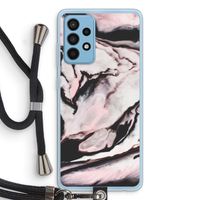 Roze stroom: Samsung Galaxy A52 Transparant Hoesje met koord