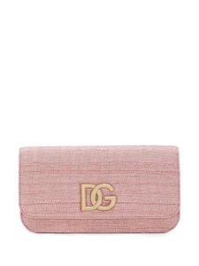 Dolce & Gabbana 3.5 logo-plaque clutch bag - Rose