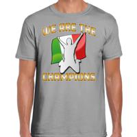 Verkleed T-shirt voor heren - Italie - grijs - voetbal supporter - themafeest