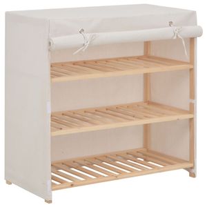 VidaXL Schoenenkast met hoes 79x40x80 cm stof wit