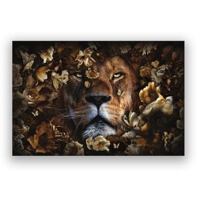 Glasschilderij - Leeuw Vogels - 160 x 110 cm