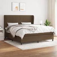 Boxspring met matras stof donkerbruin 180x200 cm