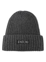 Patou bonnet nervuré à patch logo - Gris - thumbnail