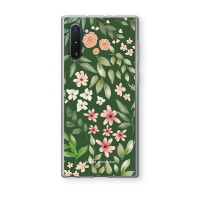 Botanical green sweet flower heaven: Samsung Galaxy Note 10 Transparant Hoesje