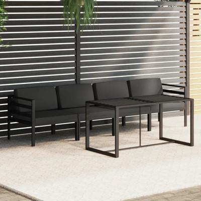 5-delige Loungeset met kussens aluminium antracietkleurig