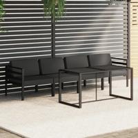 5-delige Loungeset met kussens aluminium antracietkleurig