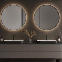 Spiegel Martens Design Toronto 120 Cm Met Indirecte Verlichting Rondom En Spiegelverwarming Mat Zwart