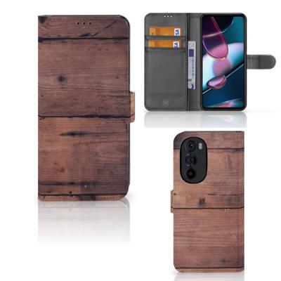 Motorola Edge 30 Pro | Book Style Case | Old Wood