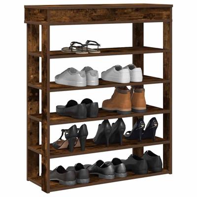 Schoenenrek 80x30x98 cm bewerkt hout gerookt eikenkleurig