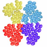 Knutsel en decoratie paaseieren - 100x stuks - kleuren mix - plastic - 6 cm - Pasen thema