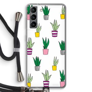 Sanseveria: Samsung Galaxy S21 Transparant Hoesje met koord