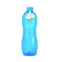 Plasticforte Drinkfles/waterfles/bidon - 1500 ml - transparant/blauw - kunststof - Drinkflessen