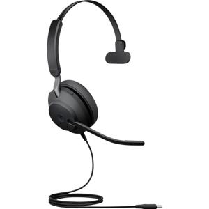 Jabra Evolve2 40 SE On Ear headset Computer Kabel Mono Zwart Noise Cancelling Headset, Volumeregeling, Microfoon uitschakelbaar (mute), Mono