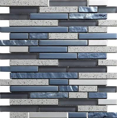 Mozaïek tegels Kwarts Grijs 30x30 - Rechthoek Wandtegels Glas