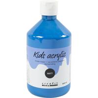 Creativ Company Acrylverf mat, primair blauw, 500 ml/ 1 fles