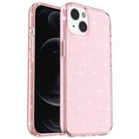 iPhone 15 Stijlvolle Glitter Series Hybrid Case - Roze
